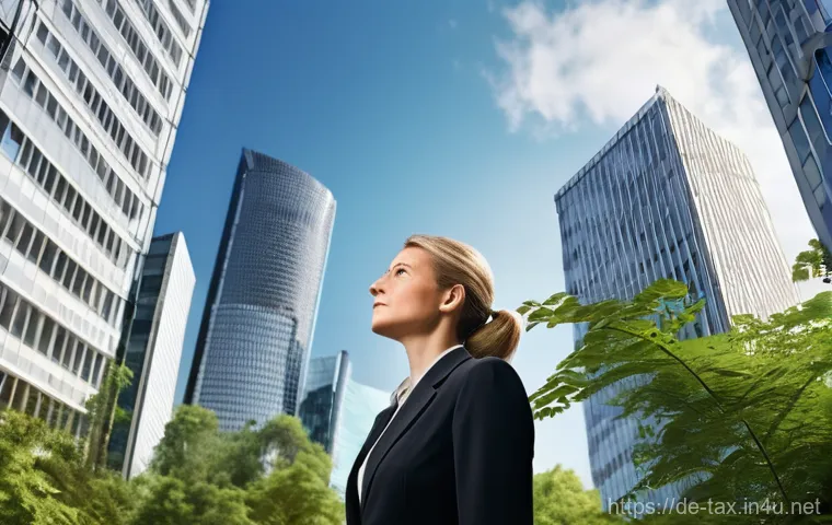 법인세율 변화 추이 - **Prompt:** A determined German female entrepreneur, aged 35-45, dressed in a smart business suit, s...
