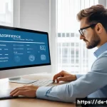 Home 18 세금 환급 계좌 등록 방법 - A detailed digital workspace scene showing a German taxpayer using the ELSTER online portal on a mod...