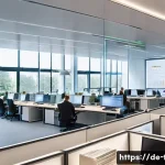 Home 17 지방세와 국세의 차이 - A detailed, realistic office scene inside a German federal tax authority building, showing diverse e...